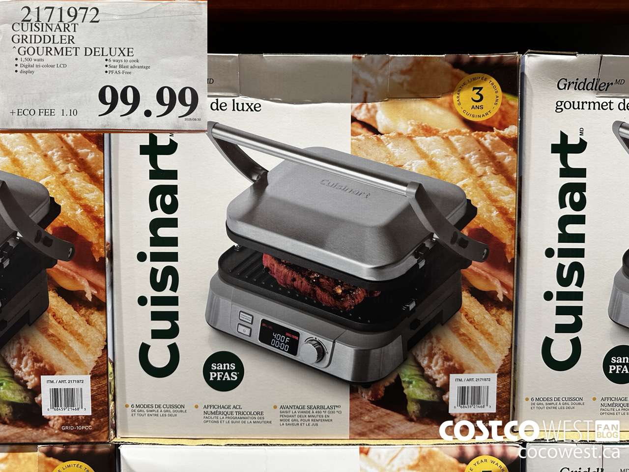 2171972 CUSINART GRIDDLER GOURMET DELUXE $99.99