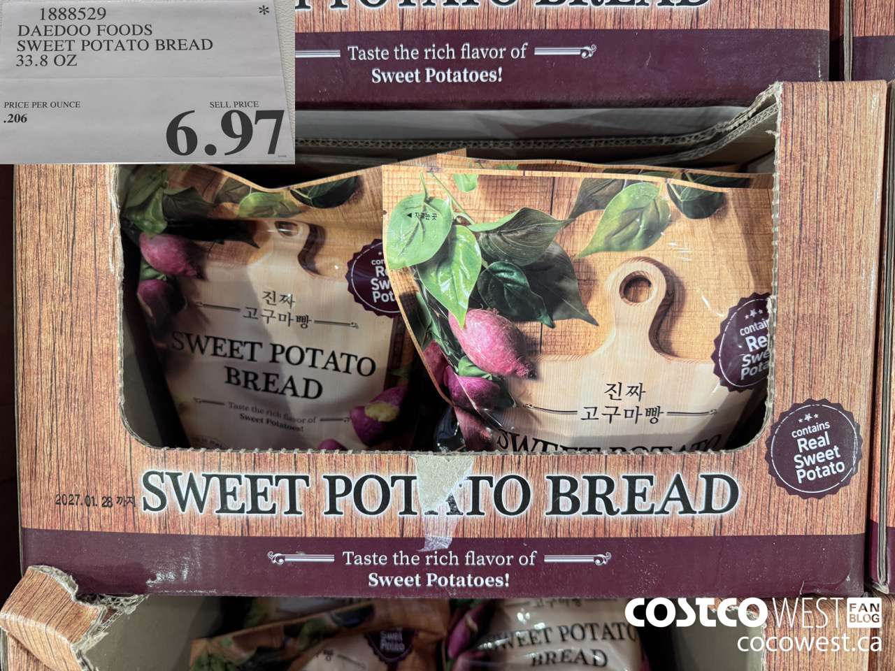 1888529 DAEDOO FOODS SWEET POTATO BREAD 33.8 OZ $6.97