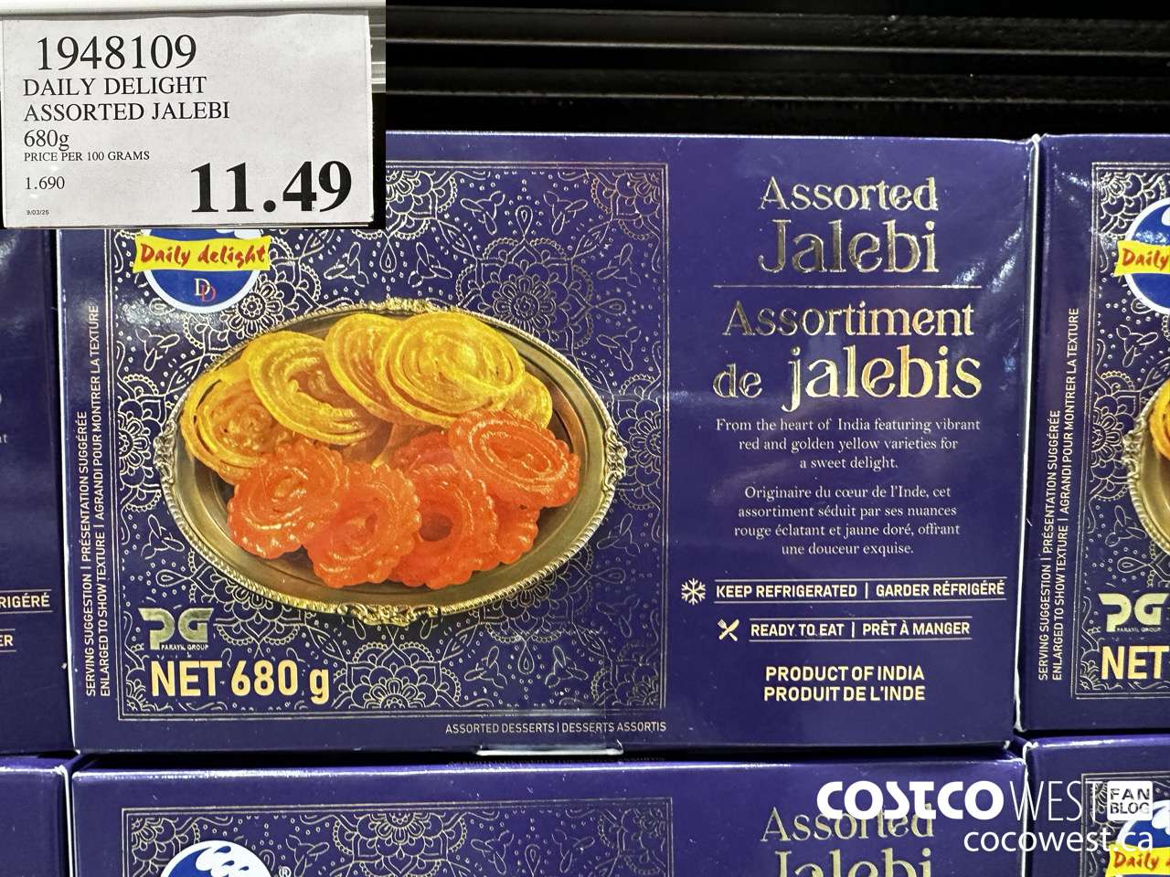 1948109 DAILY DELIGHT ASSORTED JALEBI 680G $11.49