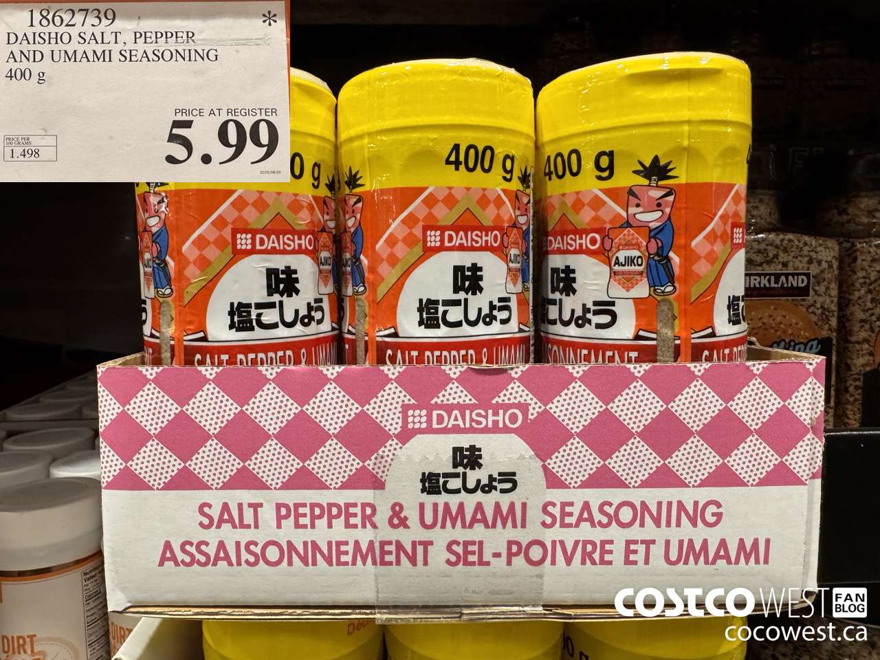 1862739 DAISHO SEASONING SAL & PEPPER UMAMI 400G $5.99