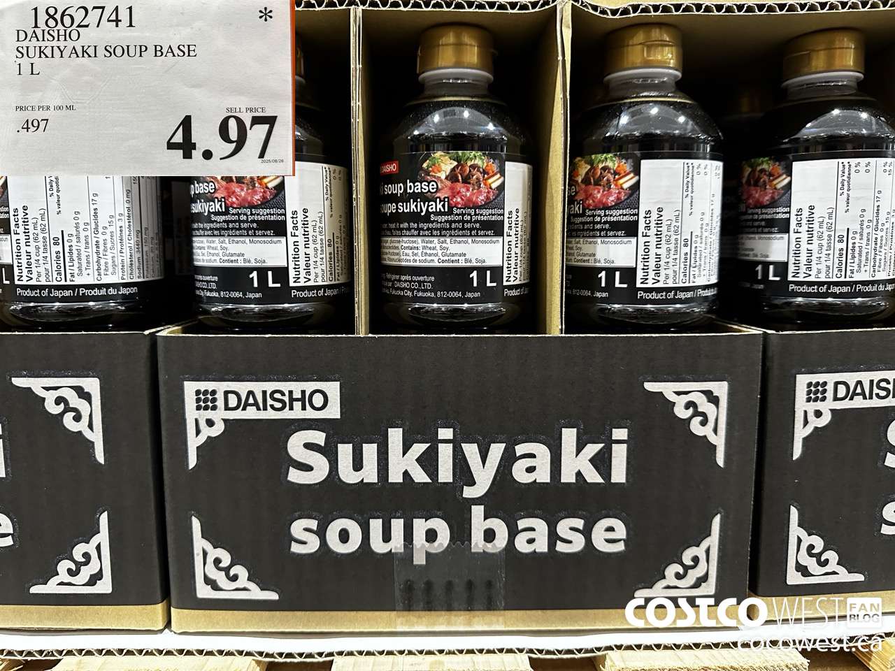 1862741 DAISHO SUKIYAKI SOUP BASE 1L $4.97