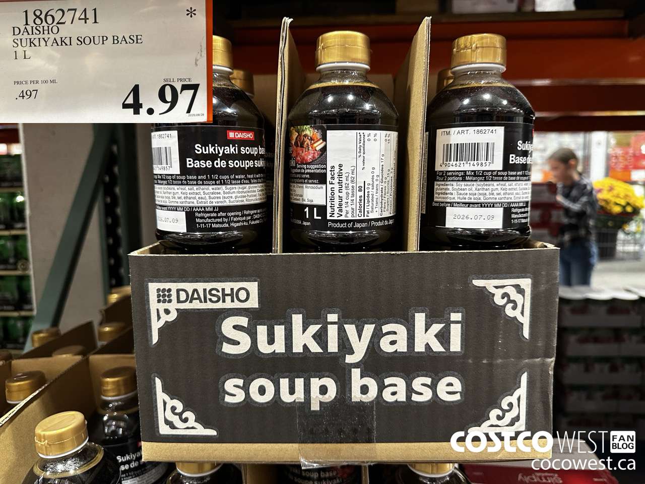1862741 DAISHO SUKIYAKI SOUP BASE 1L $4.97