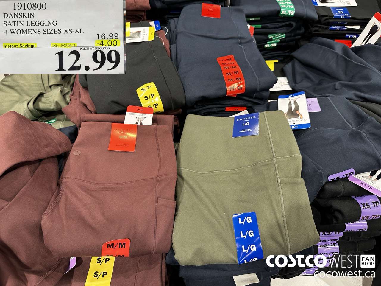 1910800 DANSKIN SATIN LEGGING WOMENS SIZES XS-XL ($4.00 INSTANT SAVINGS EXPIRES ON 2025-09-14) $12.99