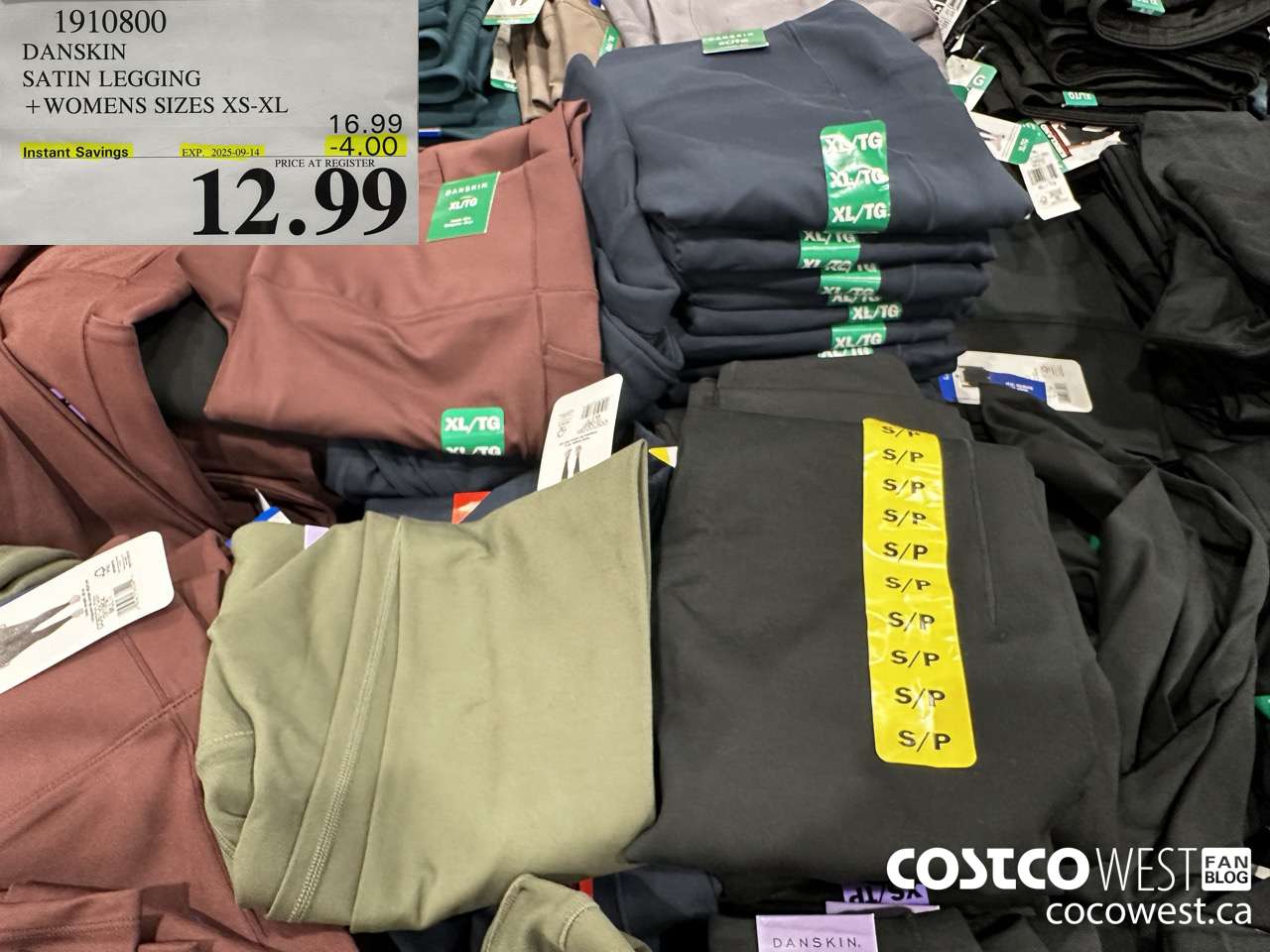 1910800 DANSKIN SATIN LEGGING WOMENS SIZES XS-XL ($4.00 INSTANT SAVINGS EXPIRES ON 2025-09-14) $12.99