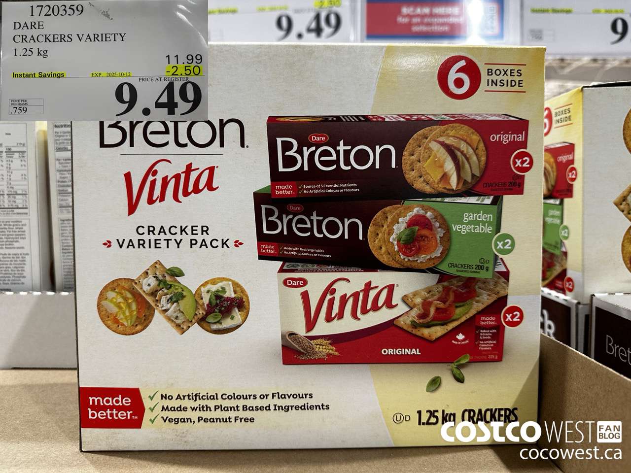 1720359 DARE CRACKERS VARIETY 6 PACK 1.25 KG ($2.50 INSTANT SAVINGS EXPIRES ON 2025-10-12) $9.49