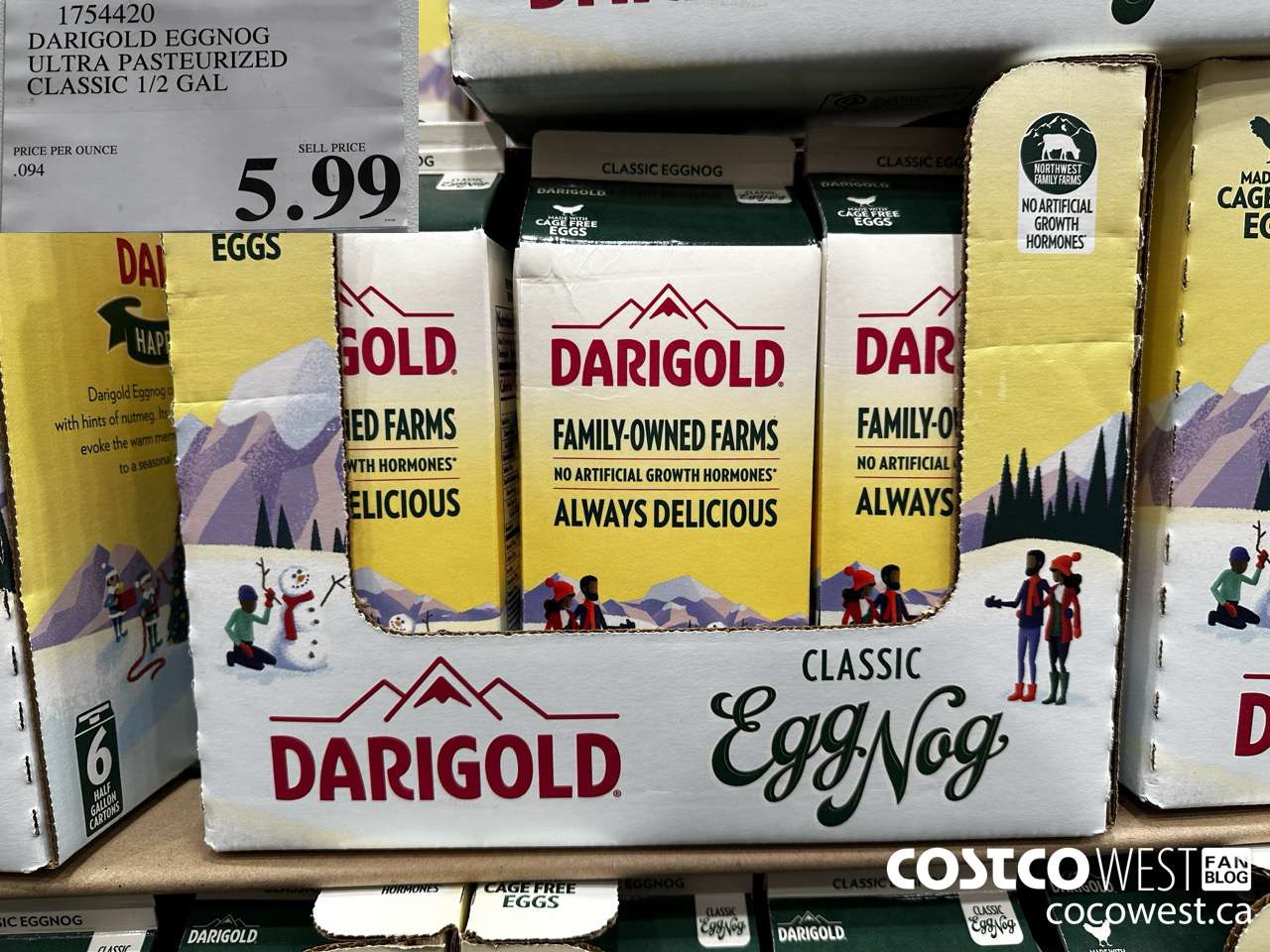 1754420 DARIGOLD EGGNOG ULTRA PASTEURIZED CLASSIC 1/2GAL $5.99