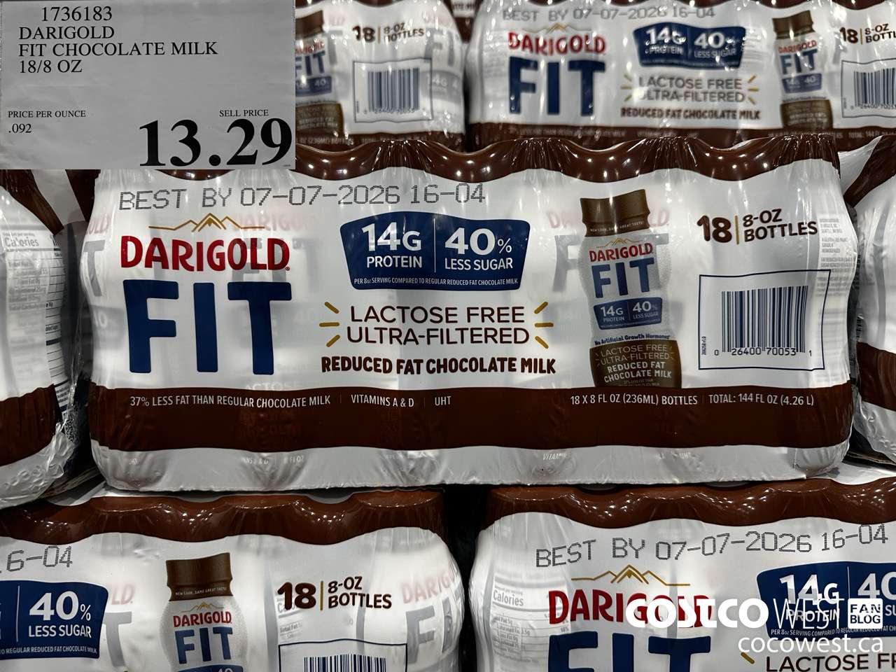 1736183 DARIGOLD FIT CHOCOLATE MILK 18/8 OZ $13.29