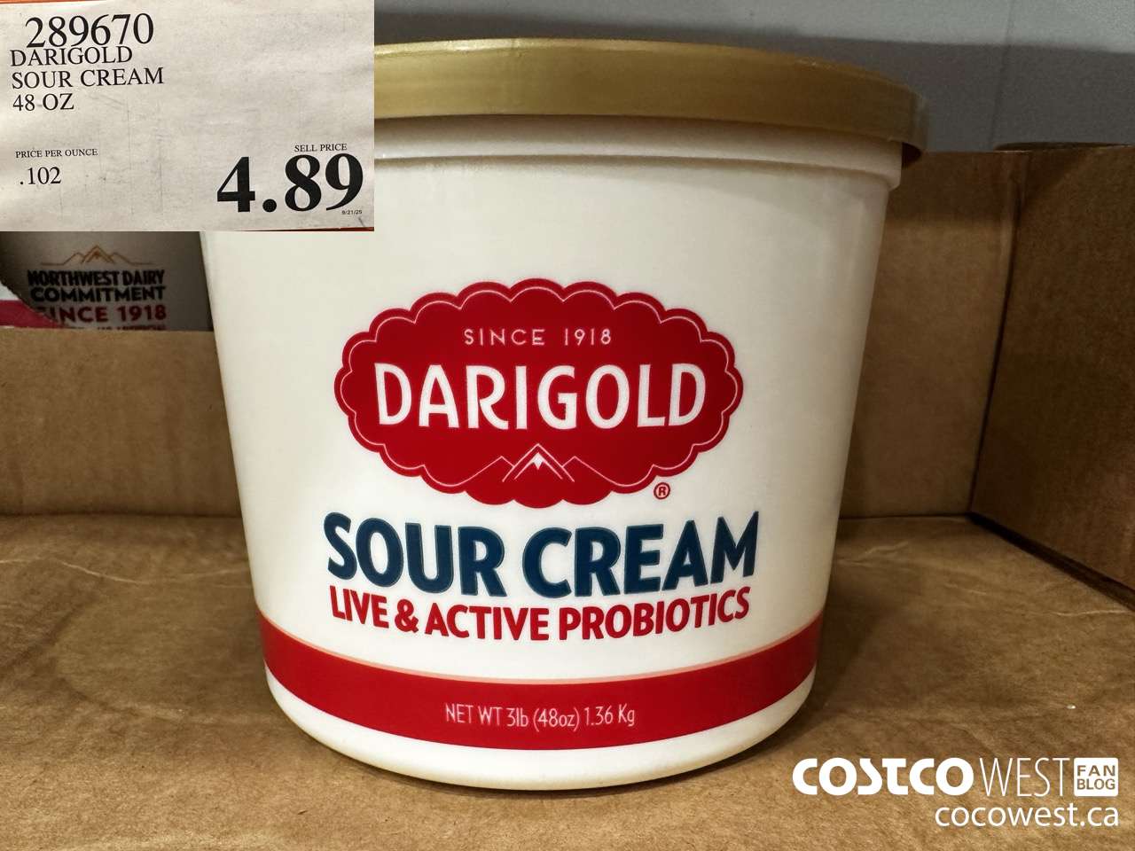 289670 DARIGOLD SOUR CREAM 48 OZ $4.89