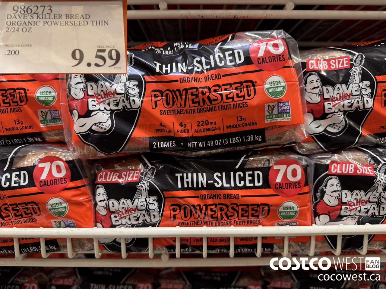 986273 DAVE'S KILLER BREAD ORGANIC POWERSEED THIN 2/24 OZ $9.59