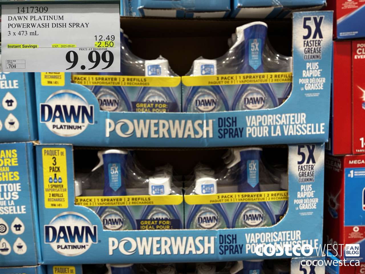 1417309 DAWN POWERWASH DISHWASHING DETERGENT 3 x 473 mL ($2.50 INSTANT SAVINGS EXPIRES ON 2025-09-07) $9.99