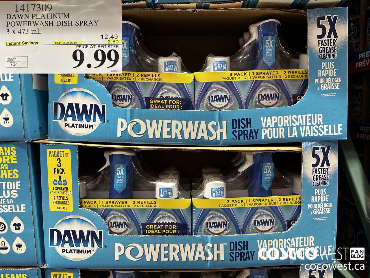 1417309 DAWN POWERWASH DISHWASHING DETERGENT 3 x 473 mL ($2.50 INSTANT SAVINGS EXPIRES ON 2025-09-07) $9.99