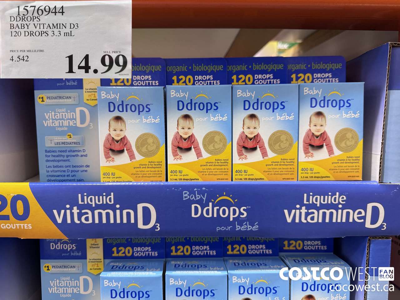 1576944 DDROPS BABY DDROPS 400IU 120 DROPS 3.3 ML $14.99