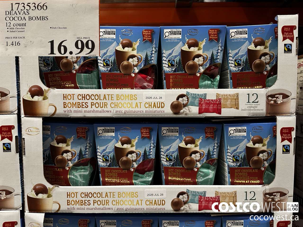 1735366 DEAVAS COCOA BOMBS 12 COUNT $16.99