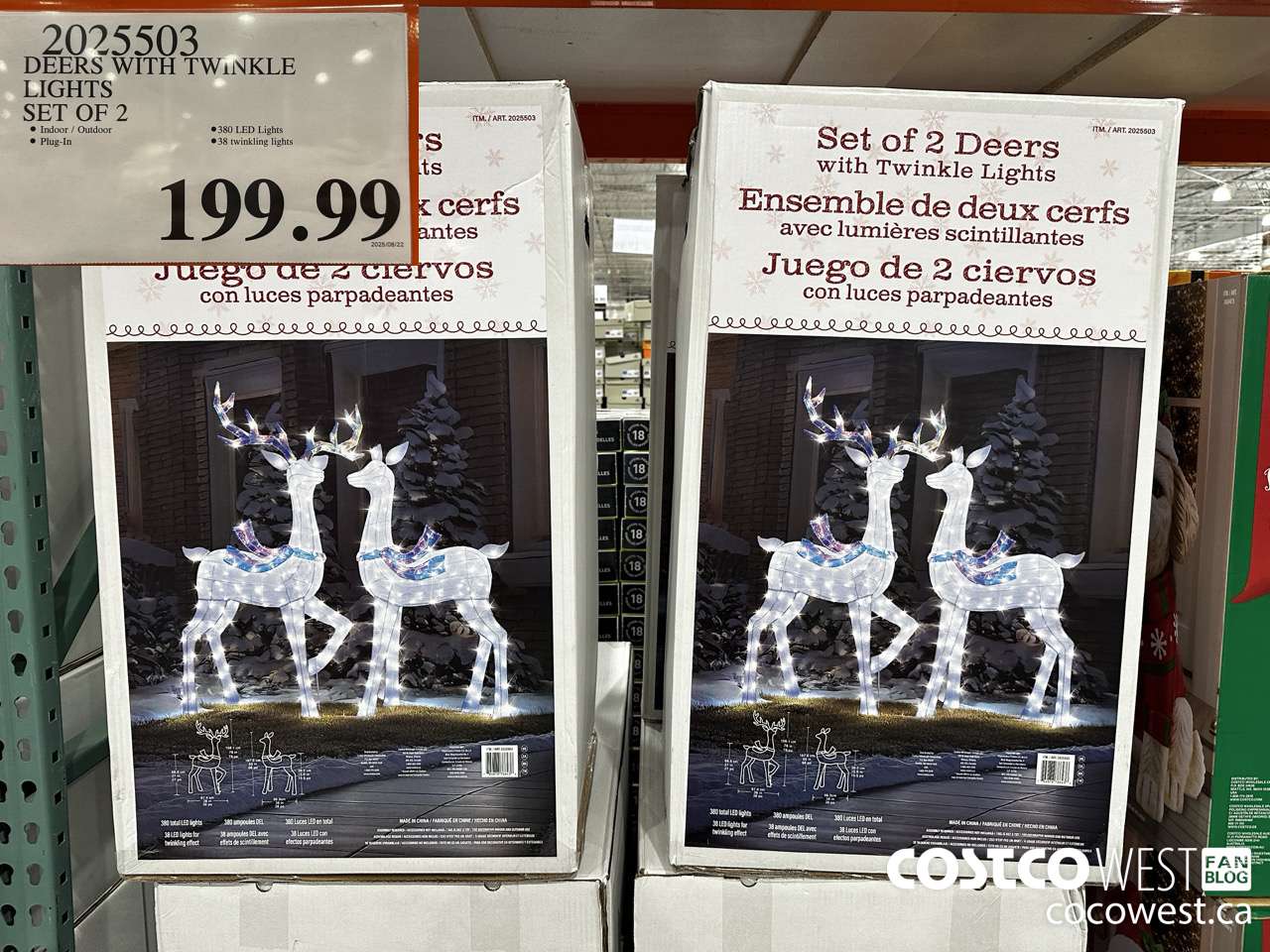 2025503 DEERS WITH TWINKLE LIGHTS SET OF 2 $199.99