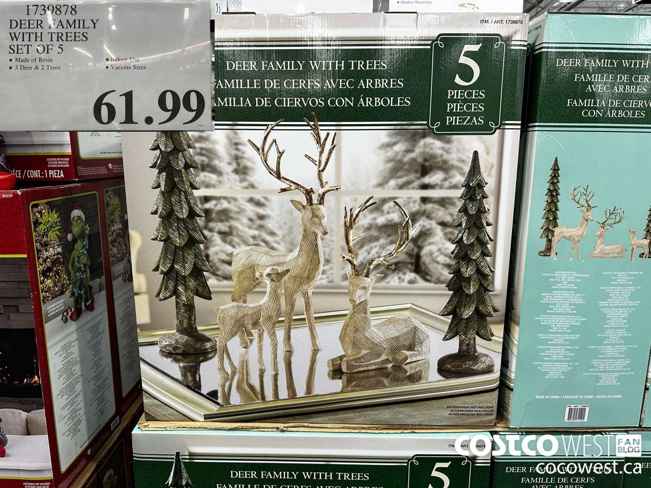 1739878 DEER FAMILY WITH TREES SET OF 5 $61.99