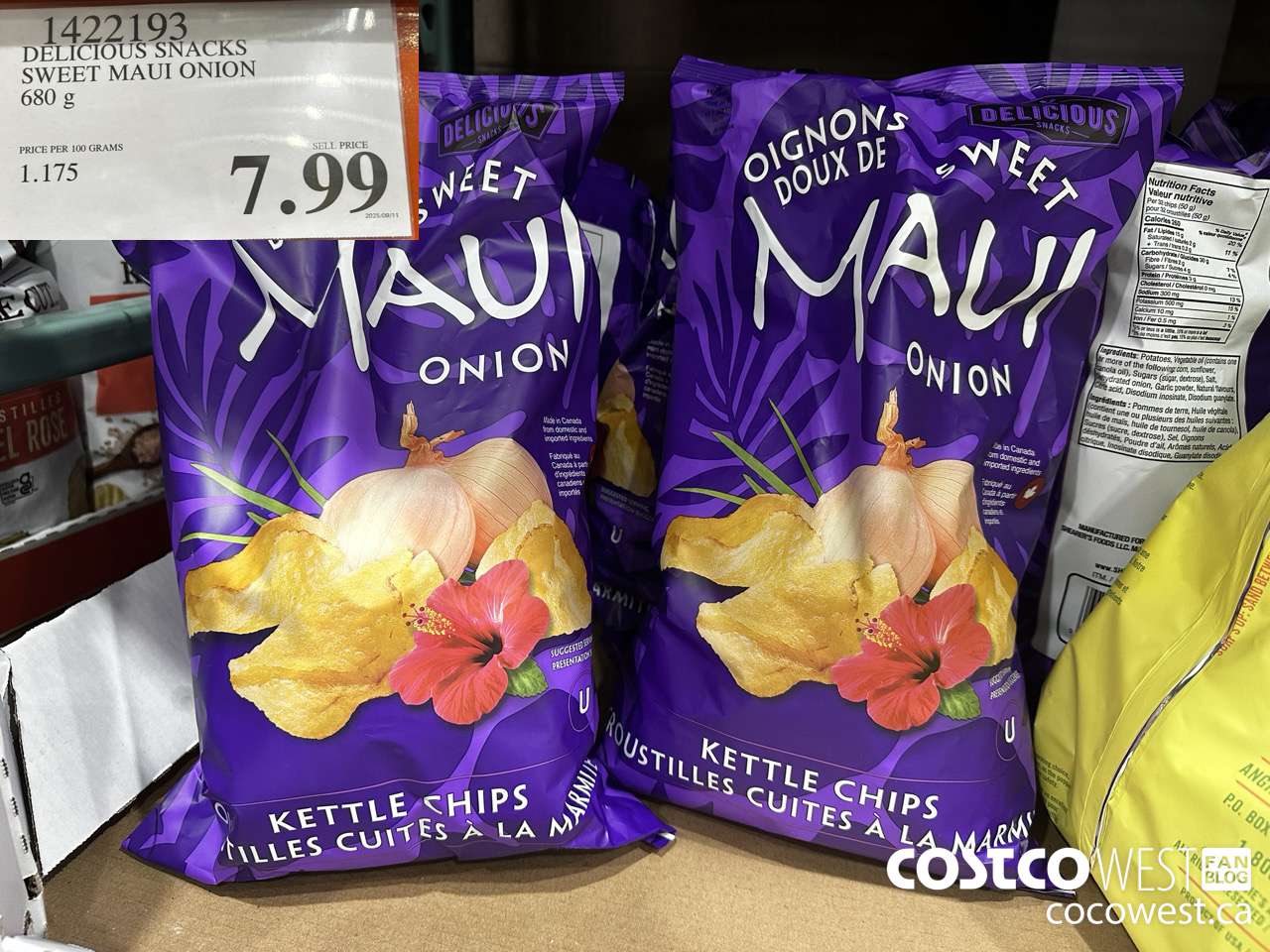 1422193 DELICIOUS SNACKS SWEET MAUI ONION 680 g $7.99