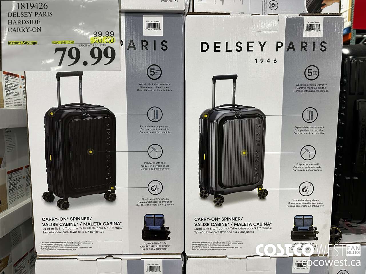 1819426 DELSEY PARIS HARDSIDE CARRY ON ($20.00 INSTANT SAVINGS EXPIRES ON 2025-10-05) $79.99