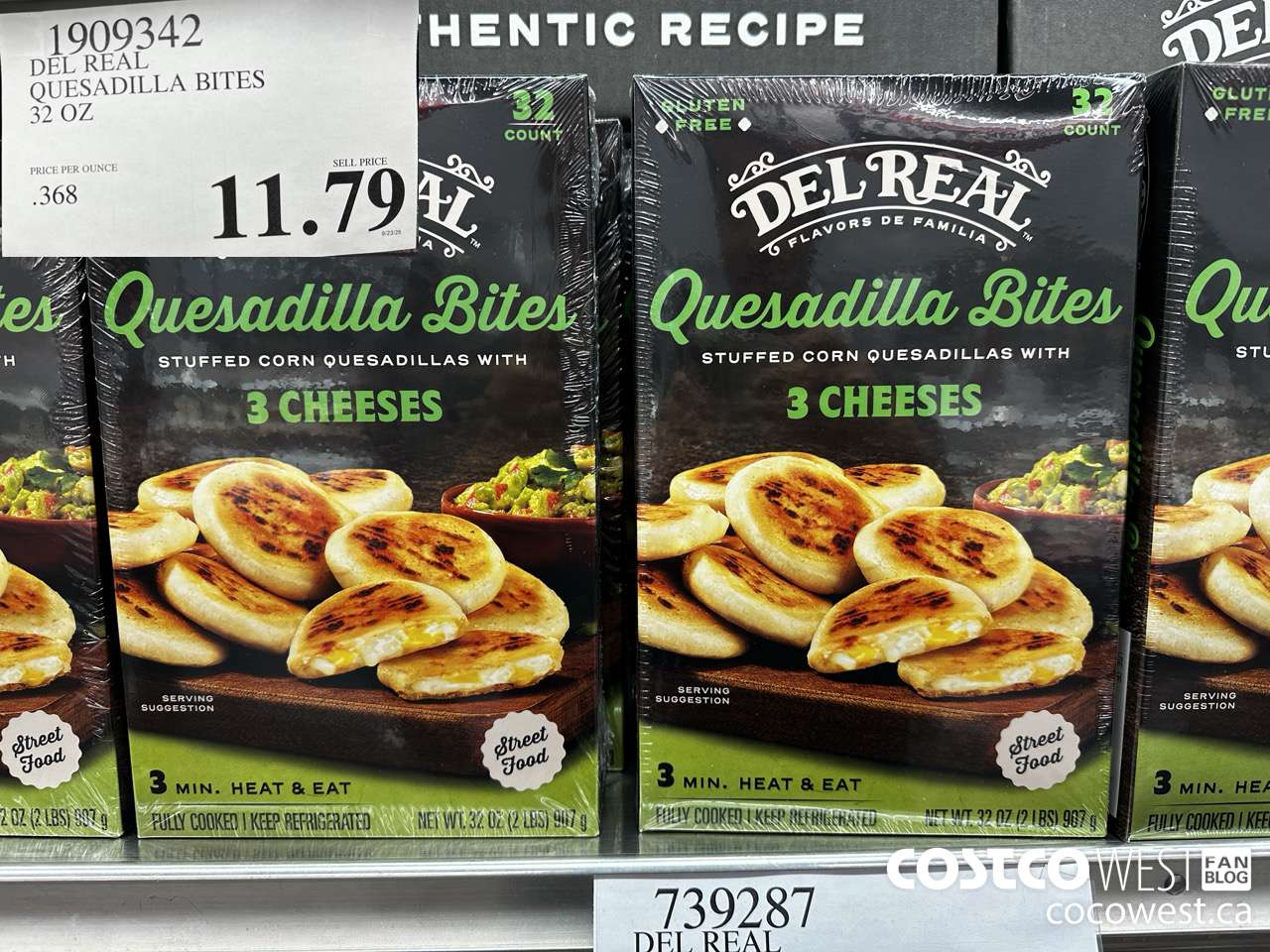 1909342 DEL REAL QUESADILLA BITES 32 OZ $11.79