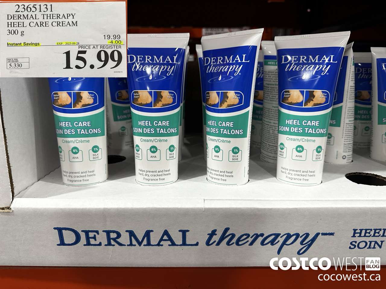 2365131 DERMAL THERAPY HEEL CARE 300G ($4.00 INSTANT SAVINGS EXPIRES ON 2025-09-28) $15.99