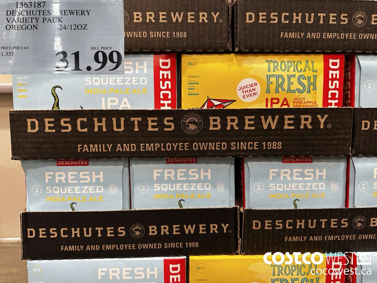 1563187 DESCHUTES BREWERY VARIETY PACK OREGON 24/12OZ $31.99