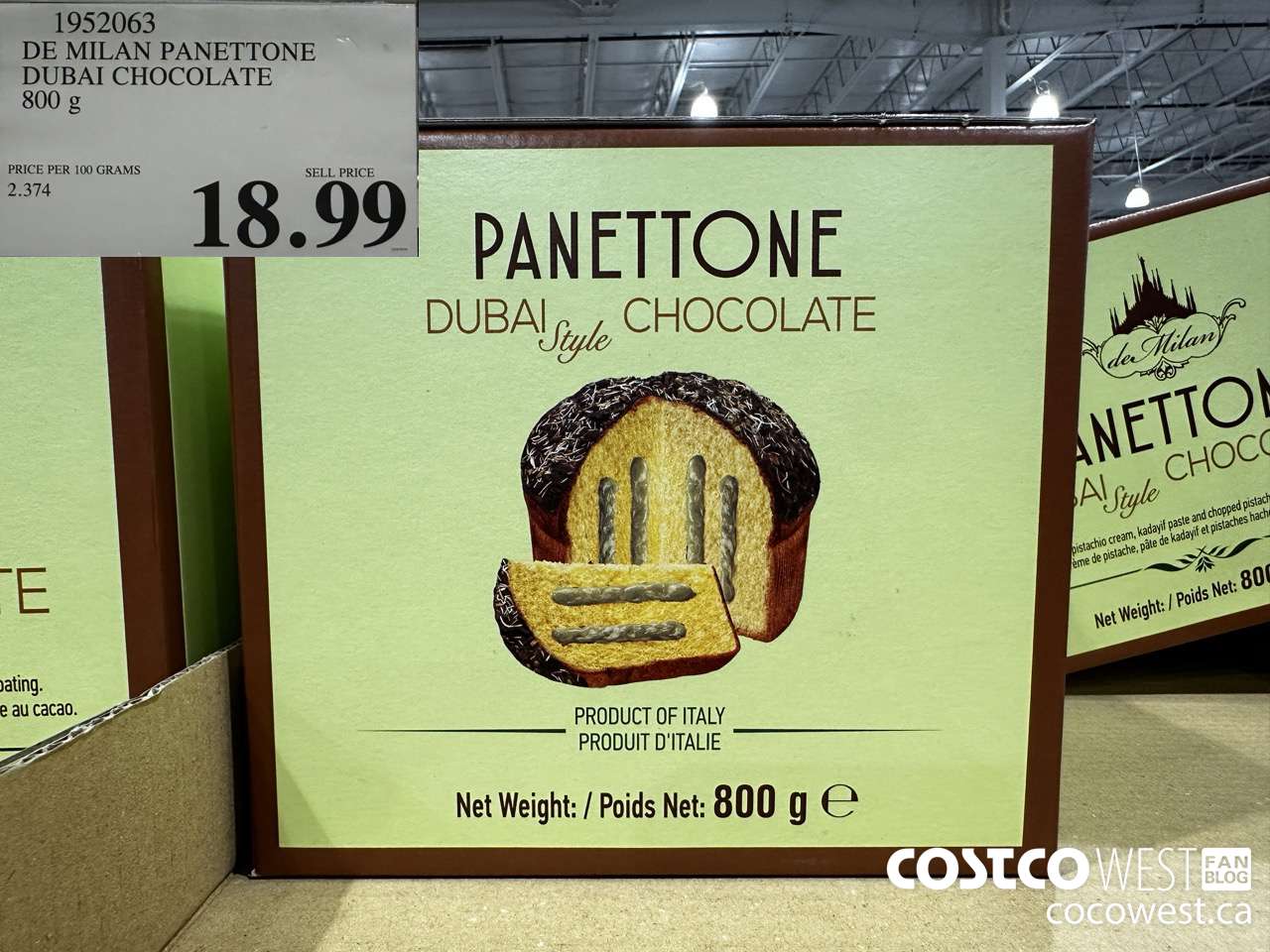1952063 DE MILAN PANETTONE DUBAI CHOCOLATE 800G $18.99