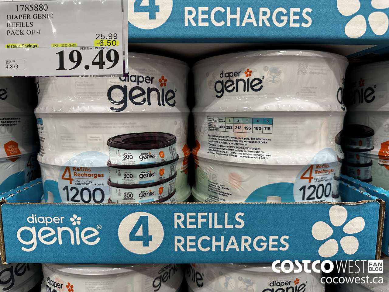 1785880 DIAPER GENIE REFILLS PACK OF 4 ($6.50 INSTANT SAVINGS EXPIRES ON 2025-09-28) $19.49