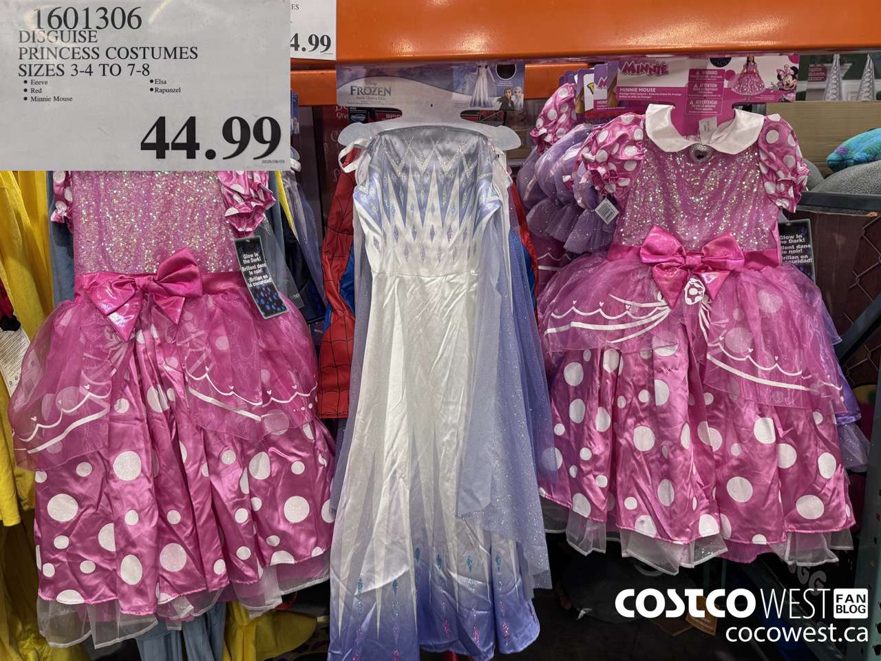 1601306 DISGUISE DISNEY LICENSED COSTUMES SIZES 3/4 TO 7/8 $44.99