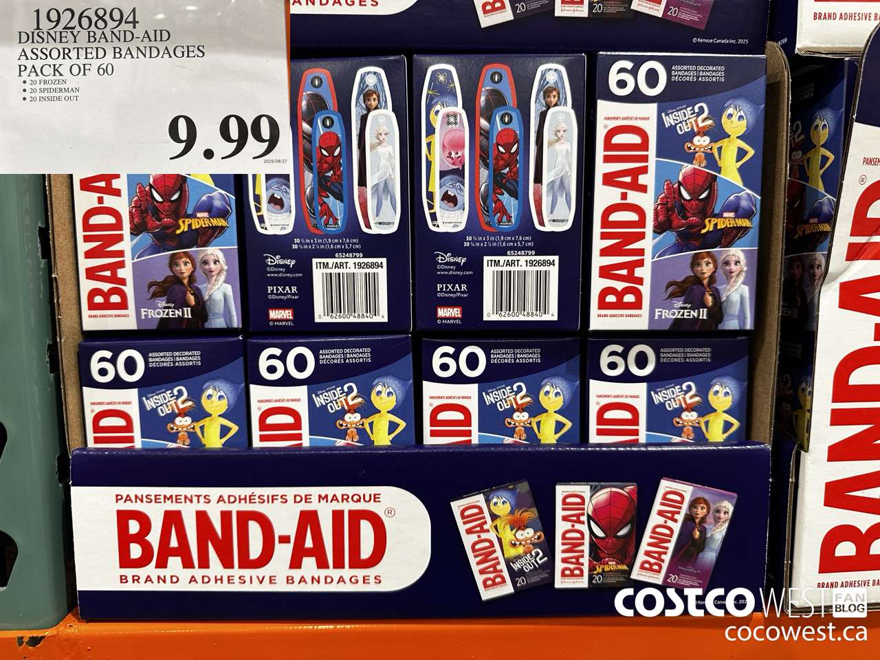 1926894 DISNEY BAND-AID ASSORTED BANDAGES PACK OF 60 $9.99