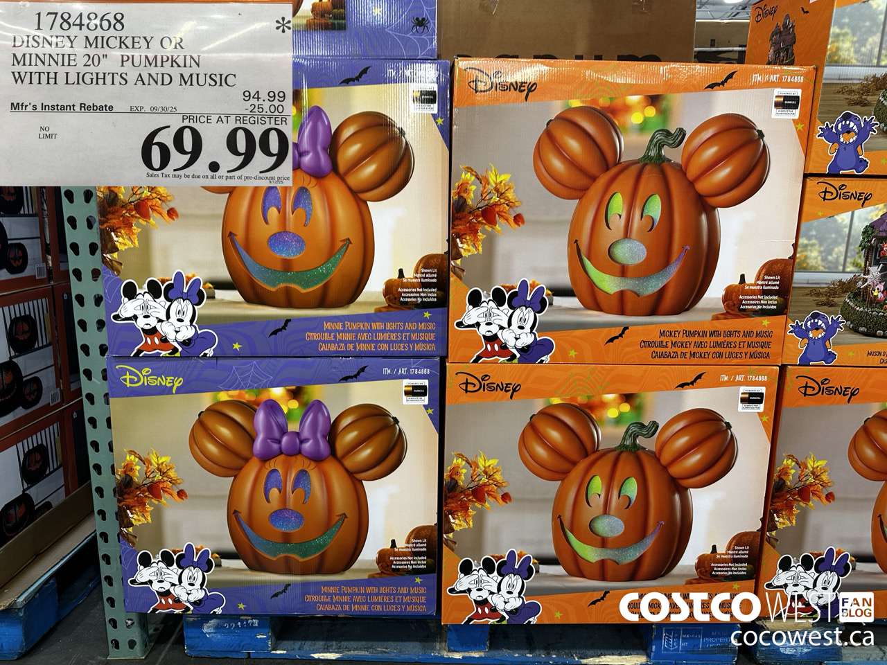 1784868 DISNEY MICKEY PUMPKIN WITH LIGHTS AND MUSIC ($25.00 INSTANT SAVINGS EXPIRES ON 2025-09-30) $69.99