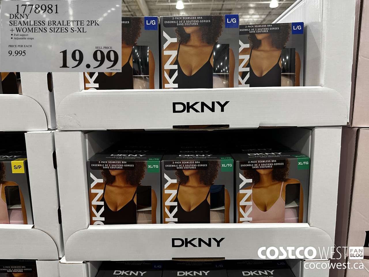 1778981 DKNY SEAMLESS BRALETTE 2PK LADIES SIZES S-XL $19.99