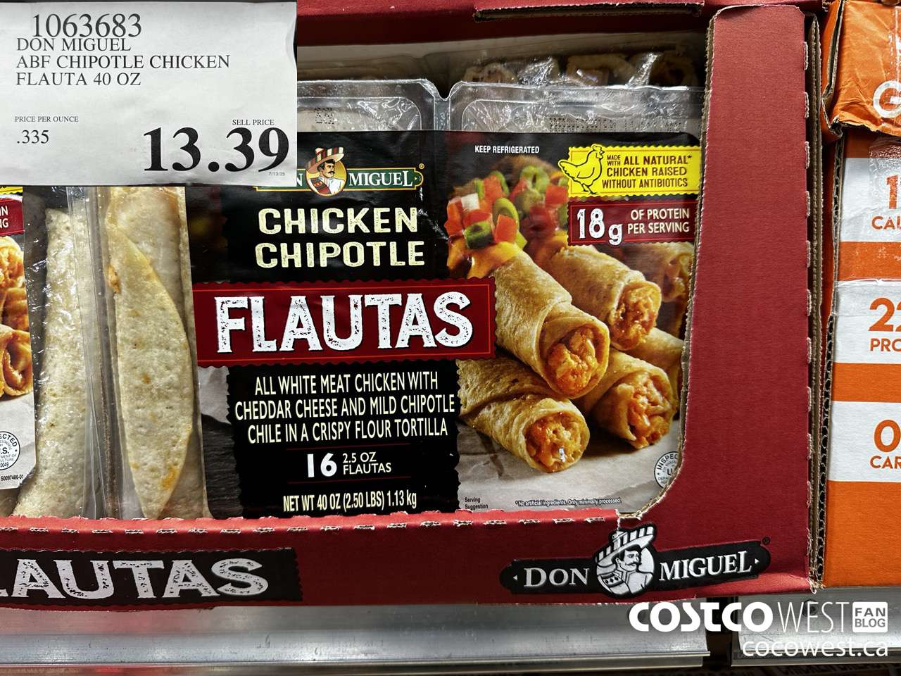 1063683 DON MIGUEL ABF CHIPOTLE CHICKEN FLAUTA 40 OZ $13.39
