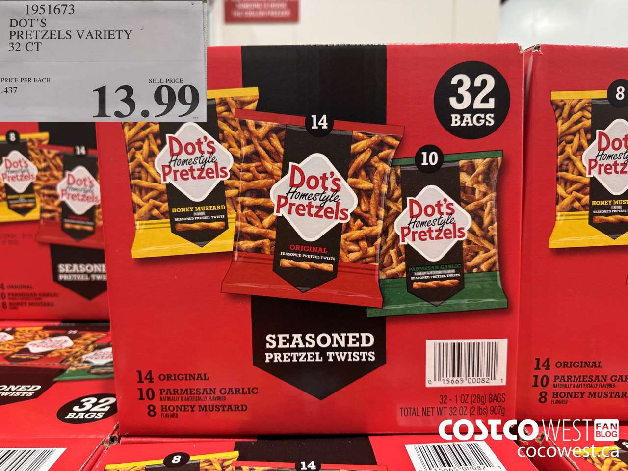 1951673 DOT'S PRETZELS VARIETY 32 CT $13.99