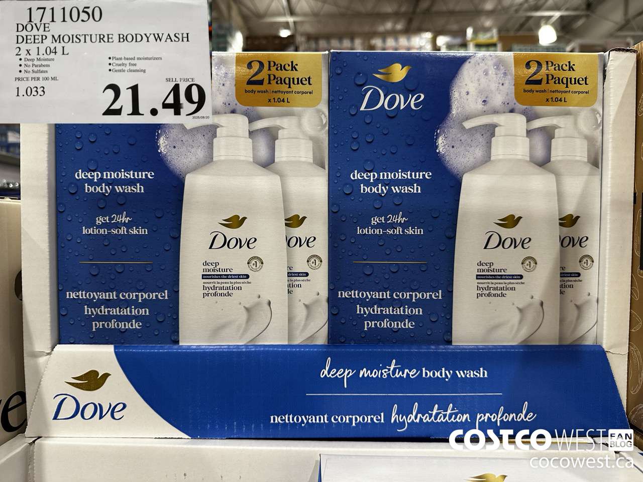 1711050 DOVE DEEP MOISTURE BODYWASH 2 X 1.04L $21.49