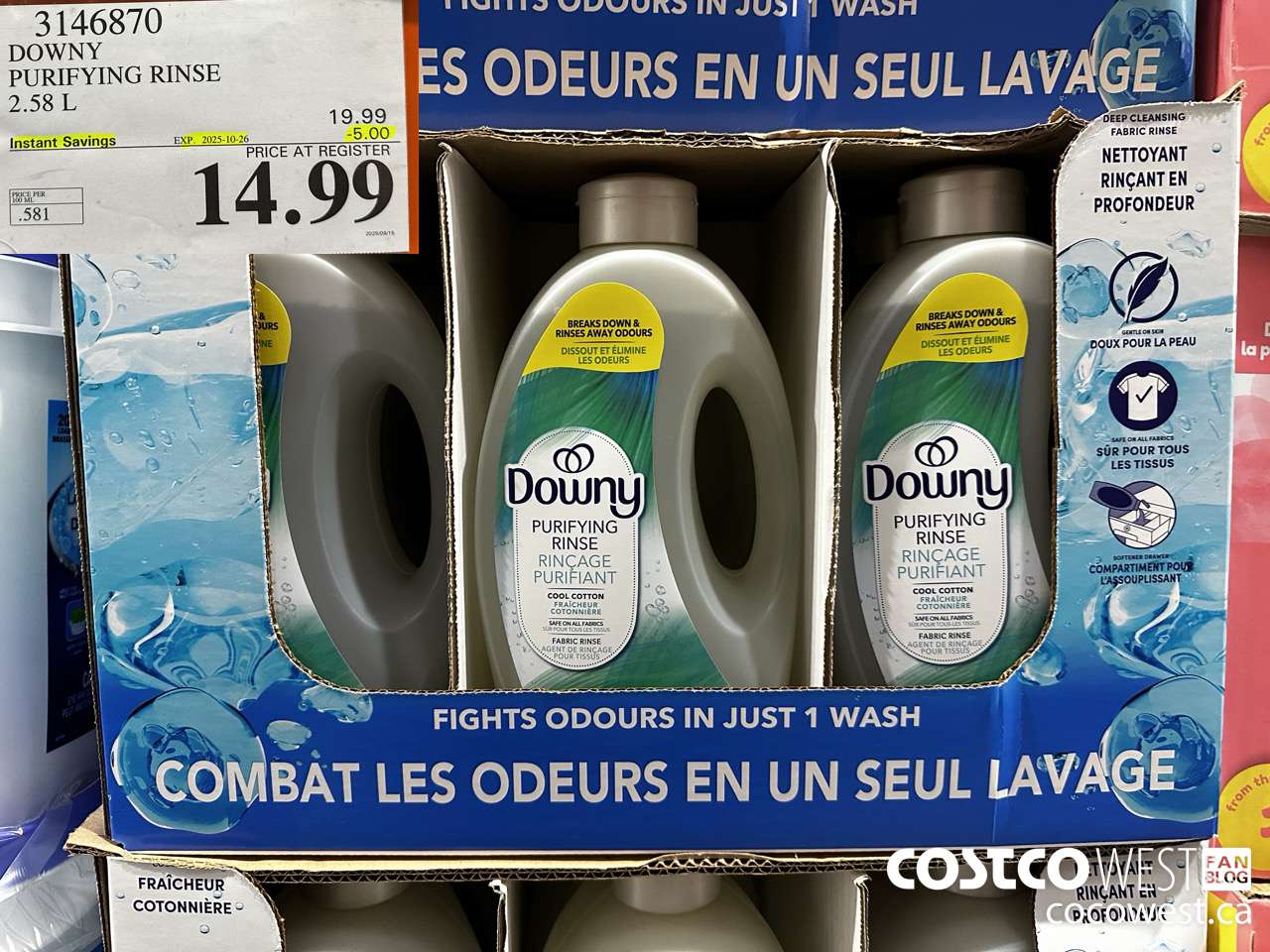 3146870 DOWNY PURIFYING RINSE 2.58L ($5.00 INSTANT SAVINGS EXPIRES ON 2025-10-26) $14.99