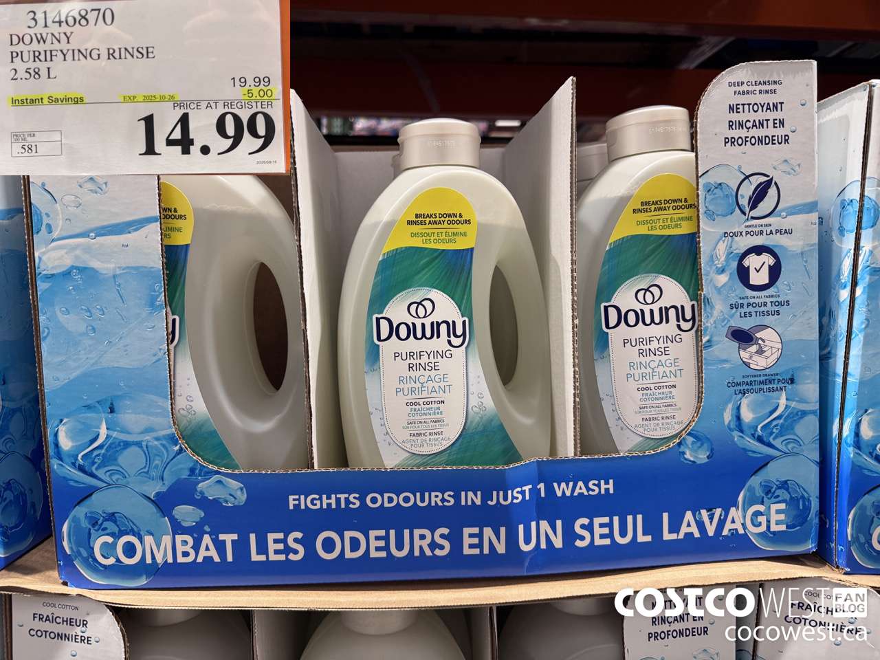 3146870 DOWNY PURIFYING RINSE 2.58L ($5.00 INSTANT SAVINGS EXPIRES ON 2025-10-26) $14.99