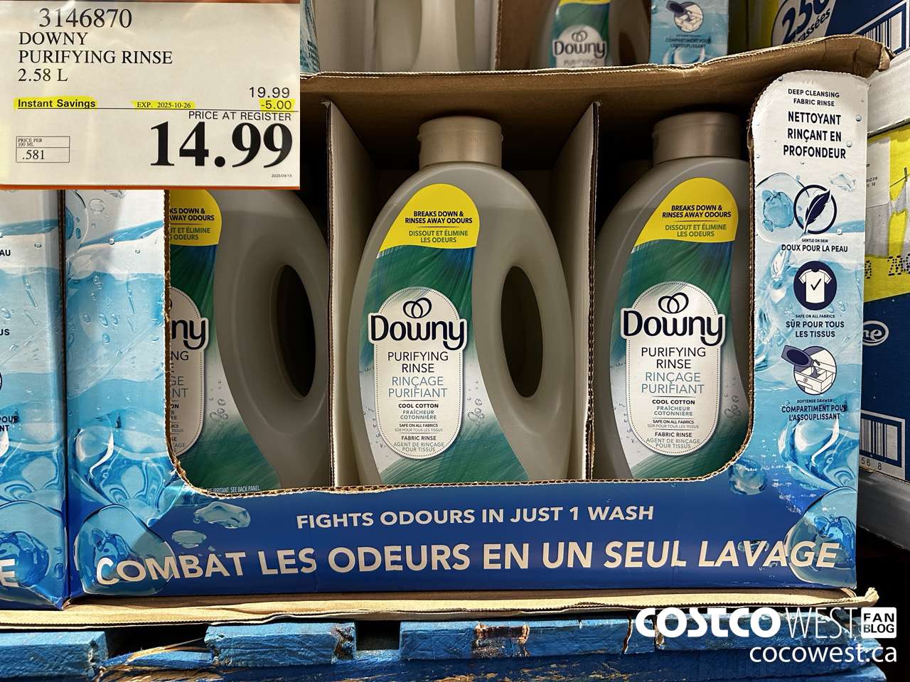 3146870 DOWNY PURIFYING RINSE 2.58L ($5.00 INSTANT SAVINGS EXPIRES ON 2025-10-26) $14.99