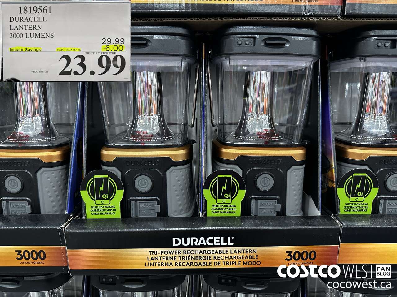 1819561 DURACELL LANTERN 3000 LUMENS ($6.00 INSTANT SAVINGS EXPIRES ON 2025-09-28) $23.99