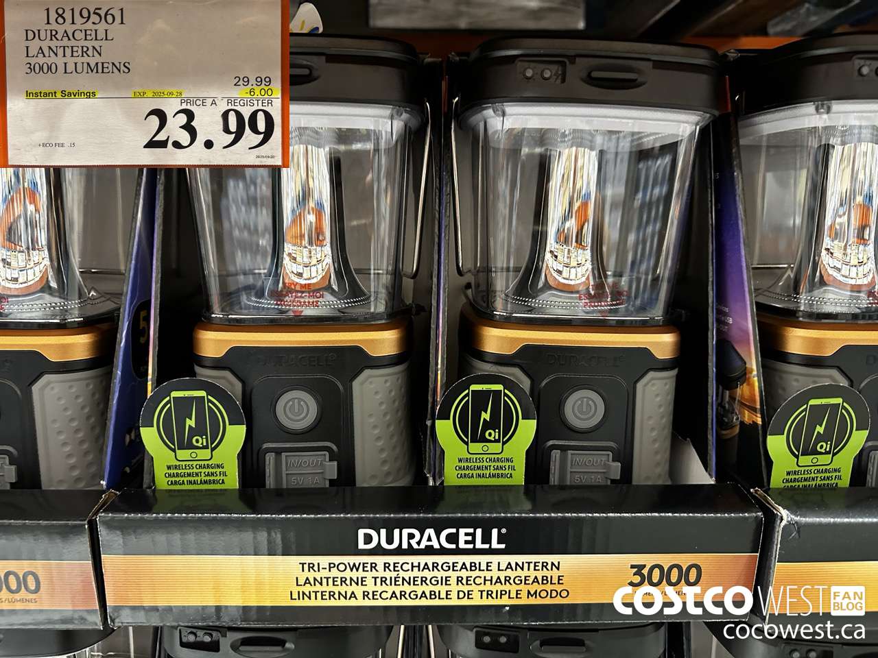1819561 DURACELL LANTERN 3000 LUMENS ($6.00 INSTANT SAVINGS EXPIRES ON 2025-09-28) $23.99