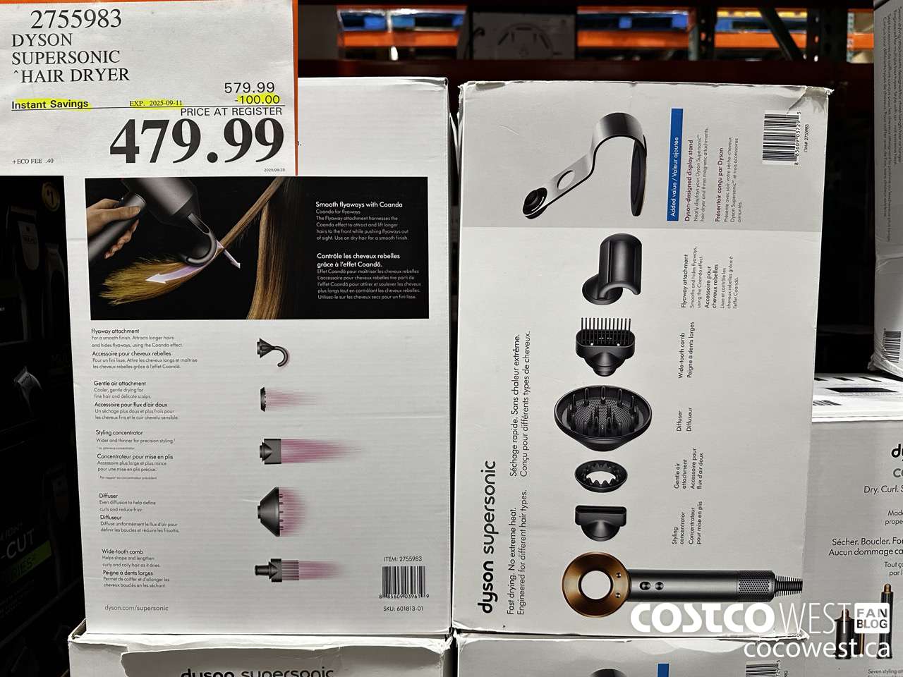 2755983 DYSON SUPERSONIC HAIR DRYER WITH DISPLAY STAND ($100.00 INSTANT SAVINGS EXPIRES ON 2025-09-11) $479.99