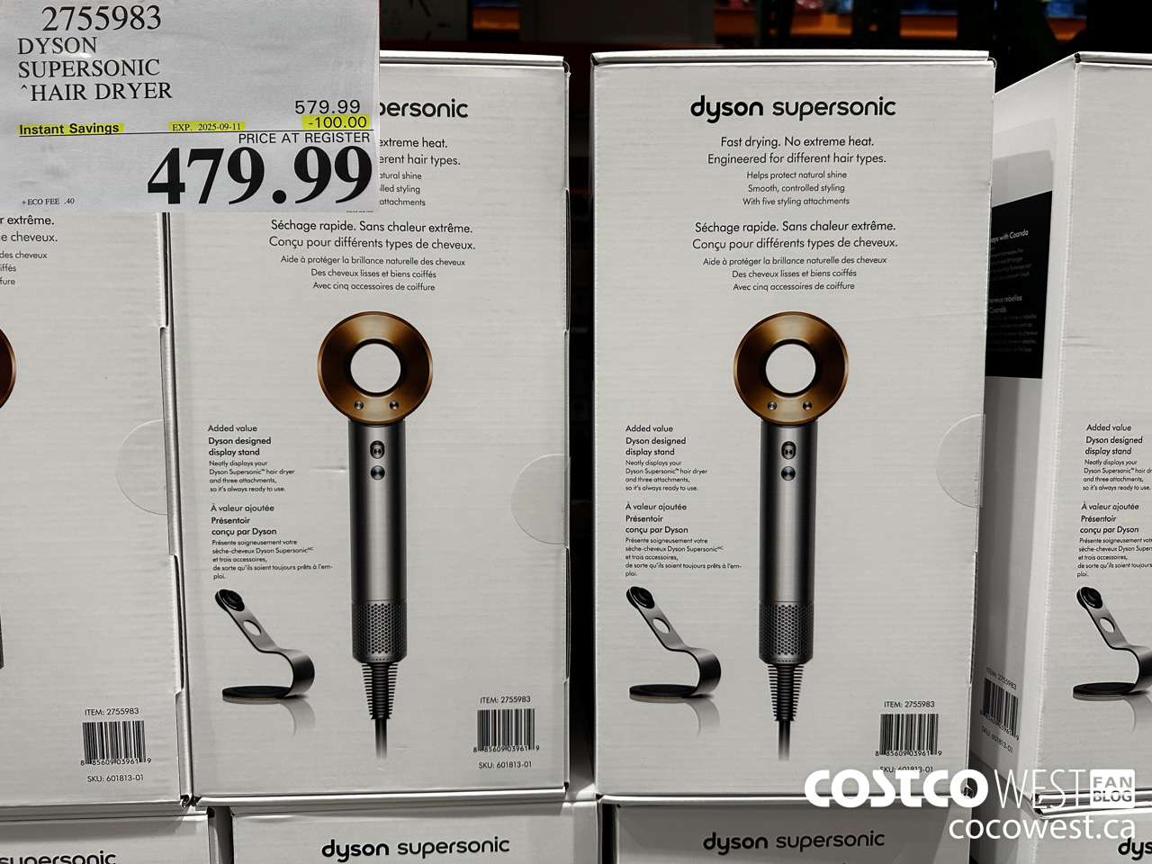 2755983 DYSON SUPERSONIC HAIR DRYER WITH DISPLAY STAND ($100.00 INSTANT SAVINGS EXPIRES ON 2025-09-11) $479.99