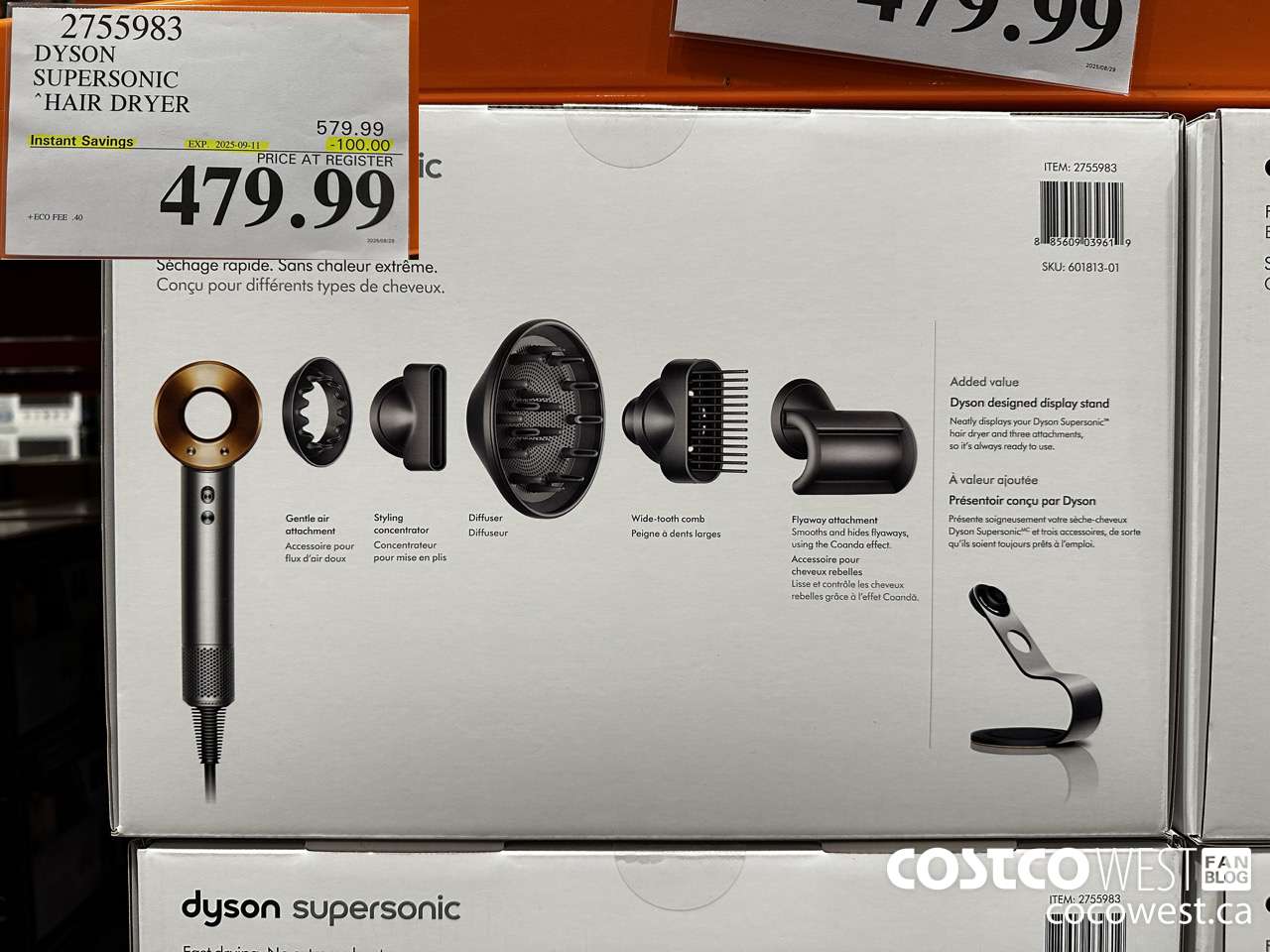 2755983 DYSON SUPERSONIC HAIR DRYER WITH DISPLAY STAND ($100.00 INSTANT SAVINGS EXPIRES ON 2025-09-11) $479.99