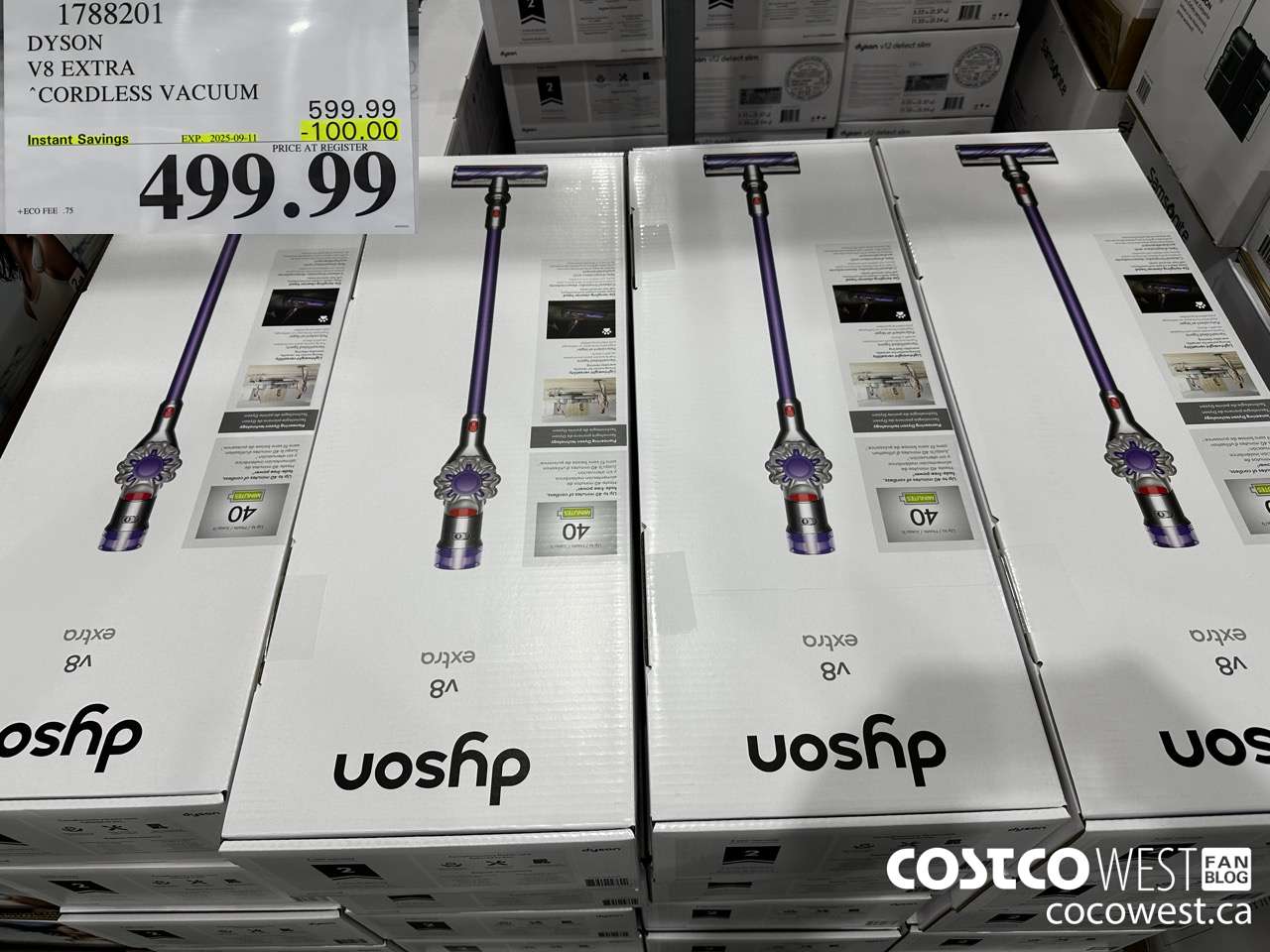 1788201 DYSON V8 EXTRA CORDLESS VACUUM ($100.00 INSTANT SAVINGS EXPIRES ON 2025-09-11) $499.99