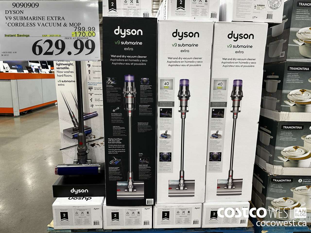 9090909 DYSON V9 SUBMARINE EXTRA CORDLESS VACUUM & MOP ($170.00 INSTANT SAVINGS EXPIRES ON 2025-10-26) $629.99