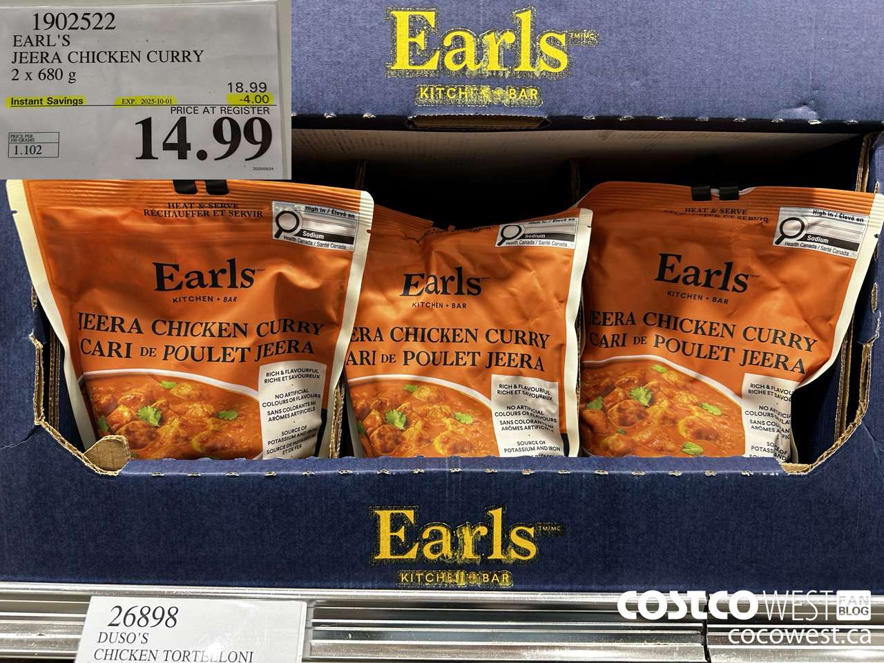1902522 EARL'S JEERA CHICKEN CURRY 2 X 680G ($4.00 INSTANT SAVINGS EXPIRES ON 2025-10-01) $14.99