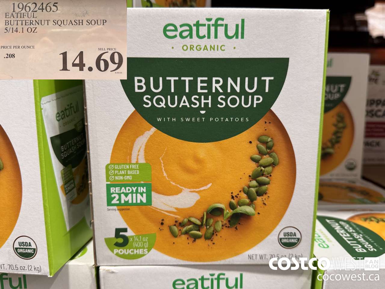 1962465 EATIFUL BUTTERNUT SQUASH SOUP 5/14.1 OZ $14.69