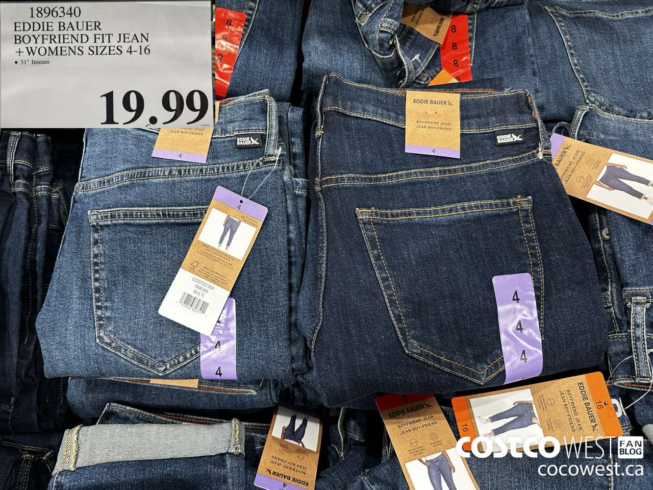 1896340 EDDIE BAUER BOYFRIEND FIT JEAN WOMENS SIZES 4-16 $19.99