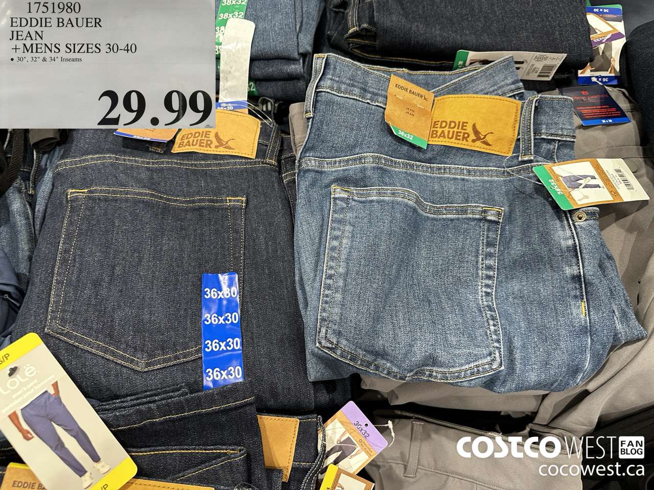 1751980 EDDIE BAUER JEAN MENS SIZES 30-40 $29.99