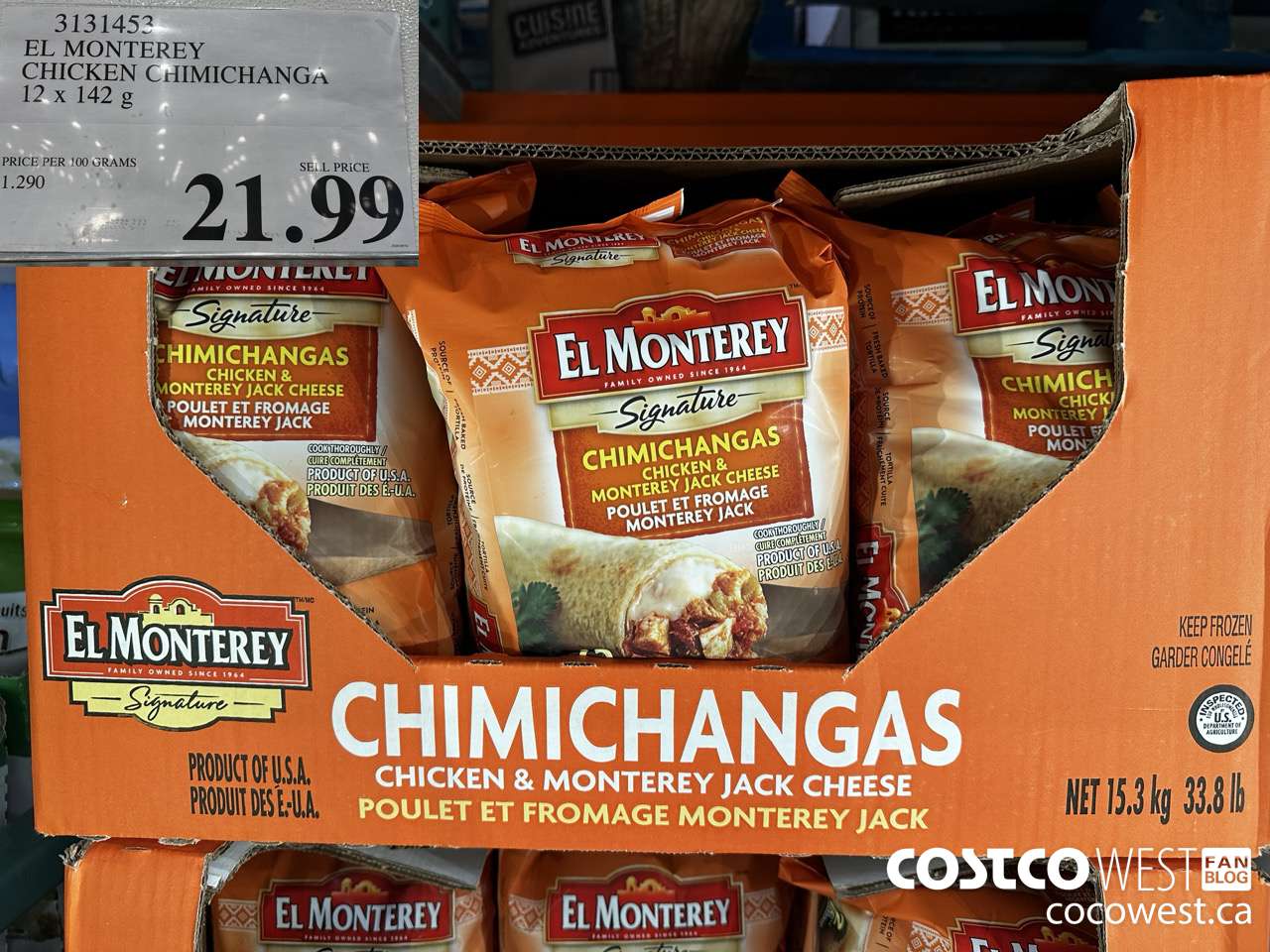 3131453 EL MONTEREY CHICKEN CHIMICHANGA 12 X 142G $21.99