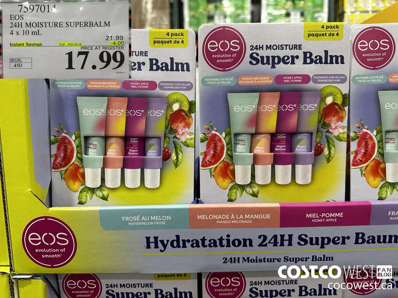 7597014 EOS 24H MOISTURE SUPERBALM 4 X 10ML ($4.00 INSTANT SAVINGS EXPIRES ON 2025-09-28) $17.99