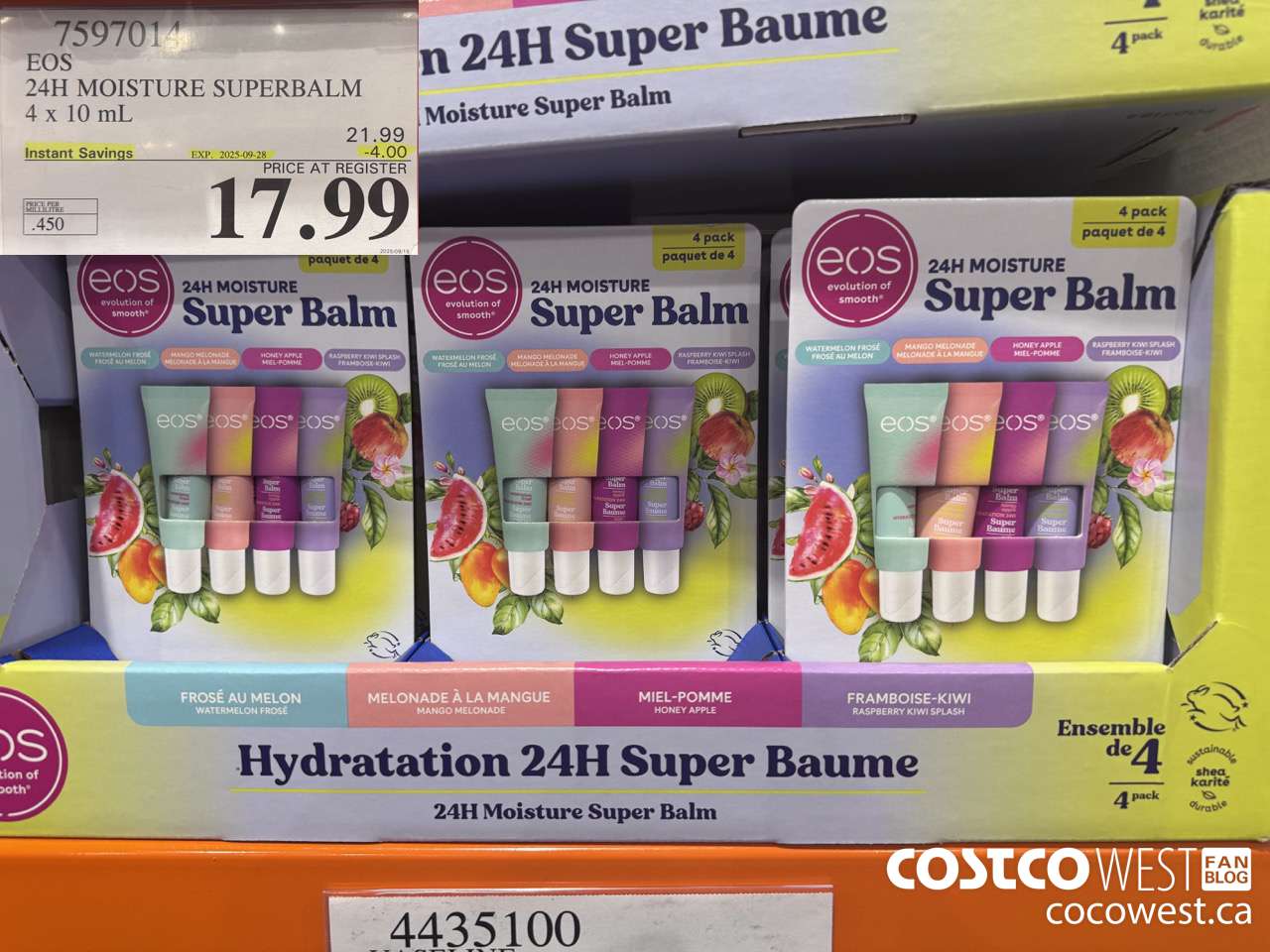 7597014 EOS 24H MOISTURE SUPERBALM 4 X 10ML ($4.00 INSTANT SAVINGS EXPIRES ON 2025-09-28) $17.99